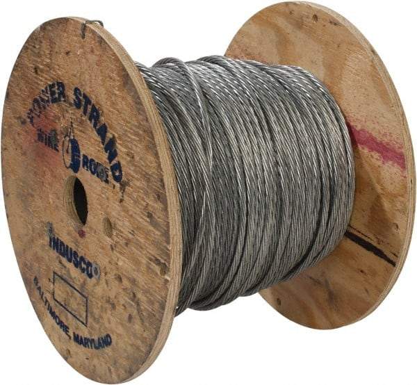 WorkSmart - 5/16" Diam, Aircraft Cable - 8,000 Lb Breaking Strength, 1 x 7 Single Strand - Makers Industrial Supply