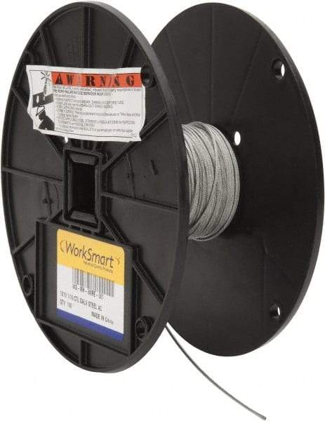 Value Collection - 1/16" Diam, Aircraft Cable - 500 Lb Breaking Strength, 1 x 19 Single Strand - Makers Industrial Supply