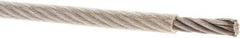 Value Collection - 1/4" x 3/16" Diam, Aircraft Cable - 3,700 Lb Breaking Strength, 7 x 19 Strand Core, Vinyl Coating - Makers Industrial Supply