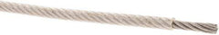 Value Collection - 3/16" x 1/8" Diam, Aircraft Cable - 1,760 Lb Breaking Strength, 7 x 19 Strand Core, Vinyl Coating - Makers Industrial Supply