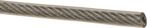 Value Collection - 3/16" x 3/32" Diam, Aircraft Cable - 920 Lb Breaking Strength, 7 x 7 Strand Core, Vinyl Coating - Makers Industrial Supply