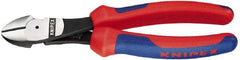 Knipex - 8" OAL, 1/8" Capacity, 1" Jaw Length x 1" Jaw Width, Diagonal Cutter Pliers - Oval Head, Ergo Two Component Handles - Makers Industrial Supply