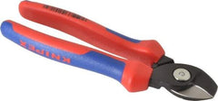 Knipex - 6-1/2" OAL, 12 AWG Capacity, Cable Cutter - 5/8" Jaw Length x 1" Jaw Width, Oval Head, Ergo Dual Component Handle - Makers Industrial Supply