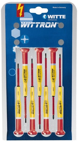 Witte - 7 Piece Phillips & Slotted Screwdriver Set - - Exact Industrial Supply