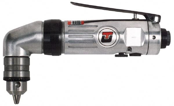 Universal Tool - 3/8" Reversible Keyed Chuck - Right Angle Handle, 1,800 RPM, 4.6 CFM, 0.5 hp, 90 psi - Makers Industrial Supply