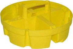 Bucket Boss - 4 Pocket Yellow Plastic Bucket Organizer - 10-1/2" Wide x 10-1/4" Deep x 4" High - Makers Industrial Supply