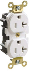 Leviton - 125 VAC, 15 Amp, 5-15R NEMA Configuration, Ivory, Industrial Grade, Self Grounding Duplex Receptacle - 1 Phase, 2 Poles, 3 Wire, Flush Mount, Impact and Tamper Resistant - Makers Industrial Supply