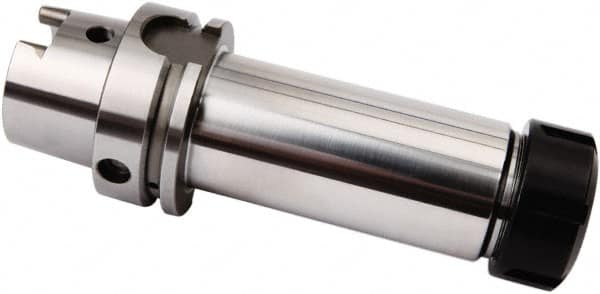 Accupro - 1/16" to 25/32" Capacity, 4" Projection, HSK63A Hollow Taper, ER32 Collet Chuck - 0.003mm TIR, Through-Spindle - Exact Industrial Supply