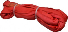 Lift-All - 6' Long x 2" Wide, Polyester Web Sling - 10,600 Lb Choker Capacity, 1-3/8" Diam Chain, Red - Makers Industrial Supply