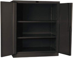 Hallowell - 2 Shelf Locking Storage Cabinet - Steel, 36" Wide x 21" Deep x 42" High, Gray - Makers Industrial Supply