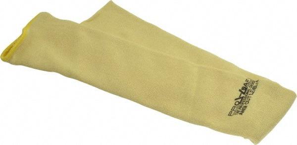 PRO-SAFE - Size Universal, Yellow Kevlar Cut Resistant Sleeve - 24" Long Sleeve, Cut Resistance Level 4, Elastic Opening at Both Ends - Makers Industrial Supply