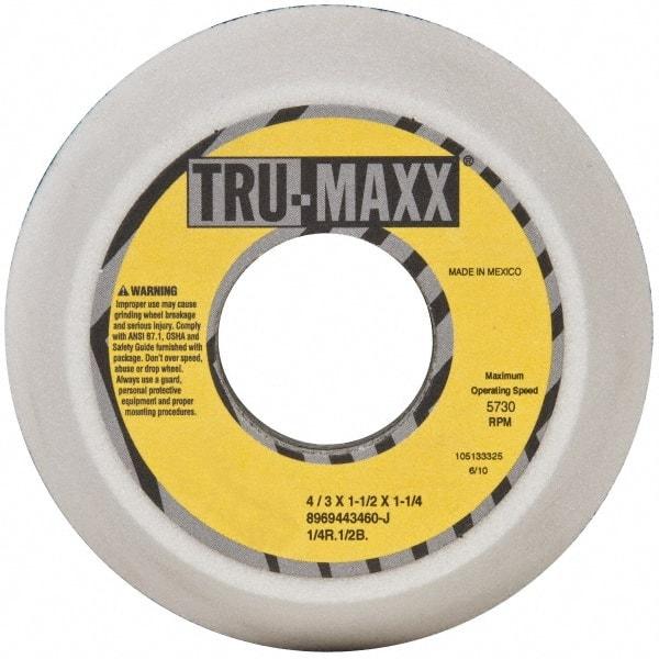 Tru-Maxx - 4" Diam, 1-1/4" Hole Size, 1-1/2" Overall Thickness, 60 Grit, Type 11 Tool & Cutter Grinding Wheel - Medium Grade, Aluminum Oxide, J Hardness, 5,730 RPM - Makers Industrial Supply