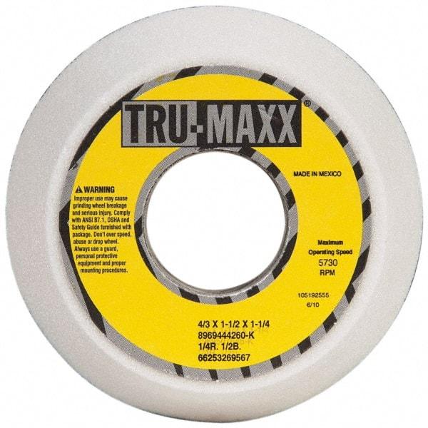 Tru-Maxx - 4" Diam, 1-1/4" Hole Size, 1-1/2" Overall Thickness, 60 Grit, Type 11 Tool & Cutter Grinding Wheel - Medium Grade, Aluminum Oxide, K Hardness, 5,730 RPM - Makers Industrial Supply