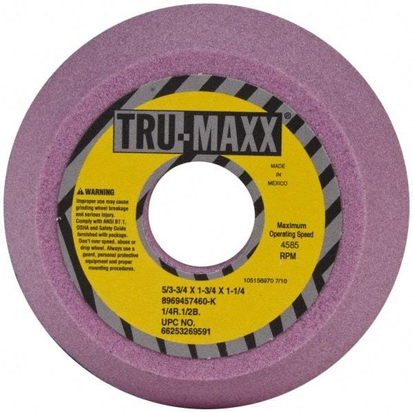 Tru-Maxx - 5" Diam, 1-1/4" Hole Size, 1-3/4" Overall Thickness, 60 Grit, Type 11 Tool & Cutter Grinding Wheel - Medium Grade, Aluminum Oxide, K Hardness, 4,585 RPM - Makers Industrial Supply