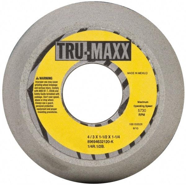 Tru-Maxx - 4" Diam, 1-1/4" Hole Size, 1-1/2" Overall Thickness, 120 Grit, Type 11 Tool & Cutter Grinding Wheel - Fine Grade, Aluminum Oxide, K Hardness, 5,730 RPM - Makers Industrial Supply