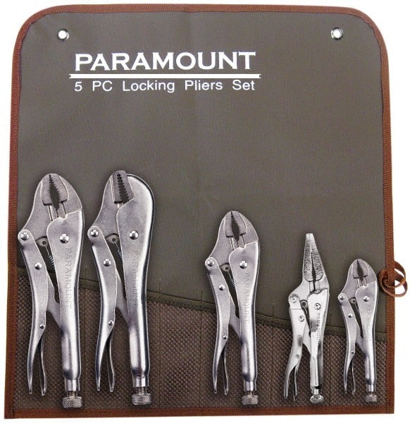 Paramount - 5 Piece Locking Plier Set - Makers Industrial Supply