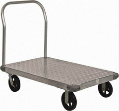 Value Collection - 2,000 Lb Capacity Aluminum Platform Truck - Aluminum Deck, 30" OAW - Makers Industrial Supply