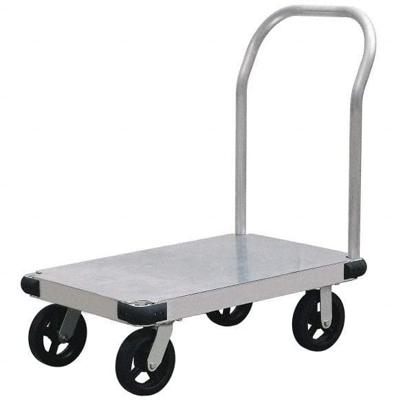 Value Collection - 2,000 Lb Capacity Aluminum Platform Truck - Aluminum Deck, 24" OAW - Makers Industrial Supply