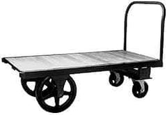 Fairbanks - 4,000 Lb Capacity Steel Platform Truck - Hardwood Deck, 24" OAW - Makers Industrial Supply