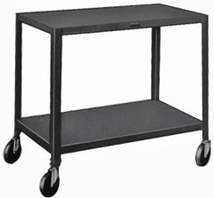 Made in USA - 500 Lb Capacity, 24" Wide x 36" Long x 34-1/2" High Service Cart - 3 Shelf, Steel, Swivel Casters - Makers Industrial Supply