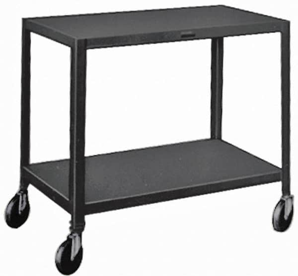 Made in USA - 500 Lb Capacity, 24" Wide x 36" Long x 34-1/2" High Service Cart - 2 Shelf, Steel, Swivel Casters - Makers Industrial Supply