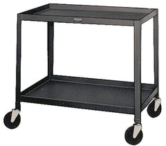 Made in USA - 500 Lb Capacity, 24" Wide x 36" Long x 34-1/2" High Service Cart - 2 Shelf, Steel, Swivel Casters - Makers Industrial Supply