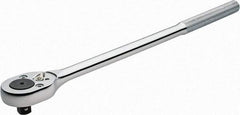 Proto - 1/2" Drive Pear Head Ratchet - Chrome Finish, 16" OAL, 24 Gear Teeth, Standard Head - Makers Industrial Supply