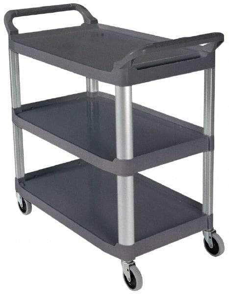 Rubbermaid - 300 Lb Capacity, 20" Wide x 40-5/8" Long x 37-13/16" High Standard Utility Cart - 3 Shelf, Plastic - Makers Industrial Supply