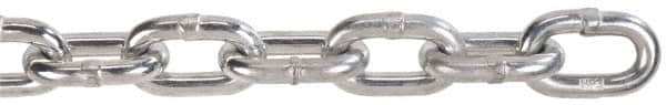 Peerless Chain - 3/16" Welded Proof Coil Chain - 800 Lb Capacity, Grade 30, 250' Long, Carbon Steel, Bright Chrome Finish - Makers Industrial Supply