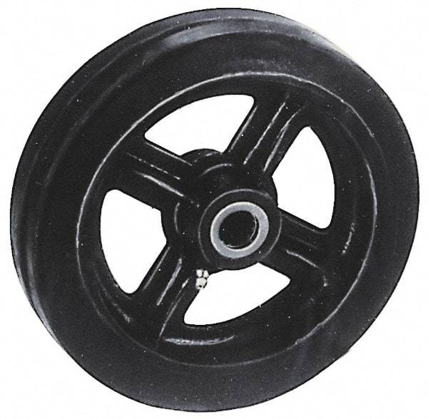 Fairbanks - 12 Inch Diameter x 2-1/2 Inch Wide, Rubber Caster Wheel - 900 Lb. Capacity, 2-3/4 Inch Hub Length, 1 Inch Axle Diameter, Roller Bearing - Makers Industrial Supply