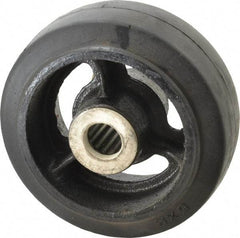 Fairbanks - 5 Inch Diameter x 2 Inch Wide, Rubber Caster Wheel - 350 Lb. Capacity, 2-3/16 Inch Hub Length, 3/4 Inch Axle Diameter, Roller Bearing - Makers Industrial Supply