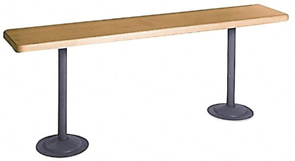 Made in USA - 10' Long x 9-1/2" Wide x 1-1/4" Thick, Maple Wood Bench Seat - Order Pedestals Separately - Makers Industrial Supply