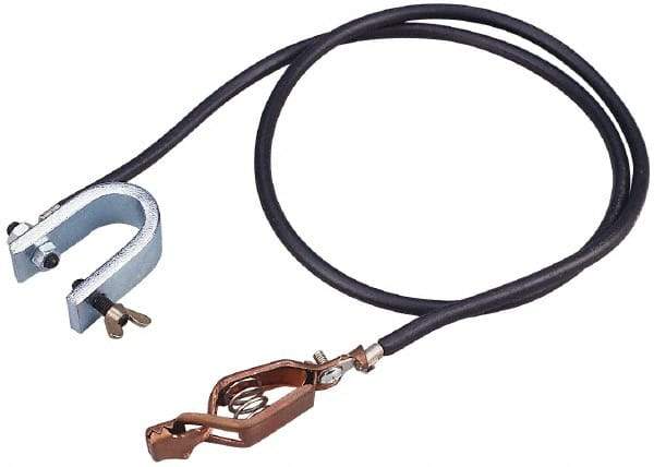 Value Collection - Drum Bondwires End Style: "C" Clamp & Alligator Clip Length (Feet): 3.00 - Makers Industrial Supply