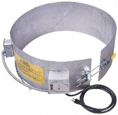 Made in USA - 9-1/4" Wide, 5 Gallon Wrap-Around Drum Heater - 120 Volt, to 800 Watts, 0.9 Amps, 0°F to 165°F Thermostat Rating - Makers Industrial Supply