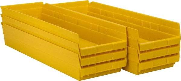 Akro-Mils - 23-5/8" Deep, Yellow Hopper Shelf Bin - 4" High x 8-3/8" Wide x 23-5/8" Long - Makers Industrial Supply