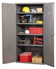 Durham - 3 Shelf Locking Storage Cabinet - Steel, 36" Wide x 24" Deep x 72" High, Gray - Makers Industrial Supply