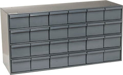 Durham - 24 Drawer, Small Parts Steel Storage Cabinet - 11-3/4" Deep x 33-3/4" Wide x 17" High - Makers Industrial Supply