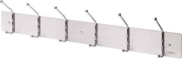 Safco - 6 Hooks, 36" Long x 2-1/8" Deep, Steel Utility Hook Strips - 2-1/2" High - Makers Industrial Supply