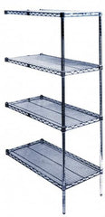 Value Collection - 4 Shelf Wire Shelving Unit - 60" Wide x 24" Deep x 63" High, - Makers Industrial Supply