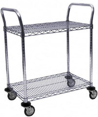 Value Collection - 800 Lb Capacity, 18" Wide x 48" Long x 39" High Wire Cart - 2 Shelf, Steel, Swivel Casters - Makers Industrial Supply