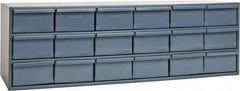 Durham - 18 Drawer, Small Parts Steel Storage Cabinet - 11-5/8" Deep x 33-3/4" Wide x 10-7/8" High - Makers Industrial Supply