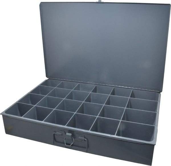 Durham - 24 Compartment Small Steel Storage Drawer - 18 Inches Wide x 12 Inches Deep - Makers Industrial Supply