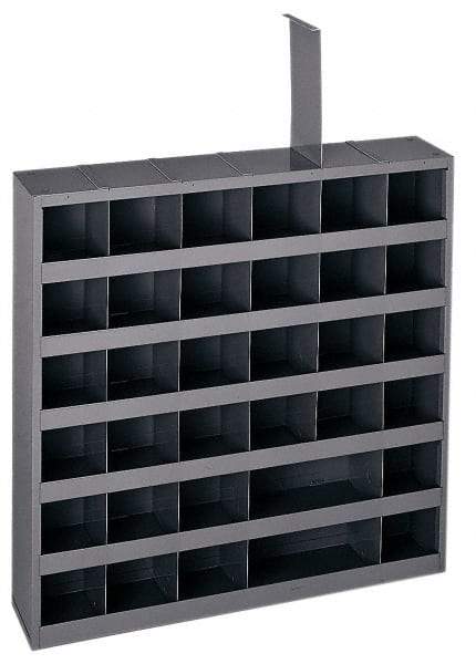 Durham - 36 Bin Bin Shelving Unit with Removable Dividers - 23-3/4 Inch Overall Width x 4-3/4 Inch Overall Depth x 23-3/4 Inch Overall Height, Gray Steel Bins - Makers Industrial Supply