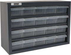 Durham - 20 Drawer, Small Parts Steel Storage Cabinet w/Plastic Drawers - 6-3/8" Deep x 16-3/4" Wide x 12" High - Makers Industrial Supply