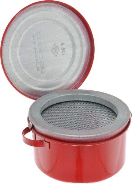 Eagle - 1 Quart Capacity, Coated Steel, Red Bench Can - 3-5/8 Inch High x 6-1/4 Inch Diameter, 2-1/2 Inch Dasher Diameter - Makers Industrial Supply