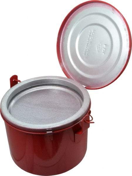 Eagle - 4 Quart Capacity, Coated Steel, Red Bench Can - 6-1/2 Inch High x 8 Inch Diameter, 2-1/2 Inch Dasher Diameter - Makers Industrial Supply