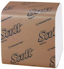 Scott - 17" Long x 17" Wide, 1/4 Fold Dinner Paper Napkins - 1 Ply, White - Makers Industrial Supply