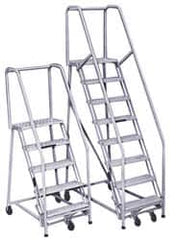 PW Platforms - 2 Step Ladder - Rolling Safety Ladder, 300 Lb Capacity, 20" Platform Height, 32" Base Width x 22" Base Depth - Makers Industrial Supply