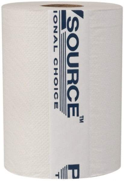 PRO-SOURCE - Hard Roll of 1 Ply White Paper Towels - 8" Wide, 350' Roll Length - Makers Industrial Supply