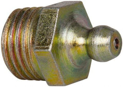 Value Collection - Straight Head Angle, 1/4 NPT Steel Thread-Forming Grease Fitting - 14.29mm Hex - Makers Industrial Supply